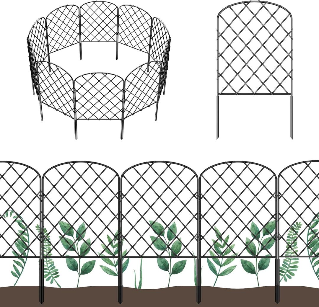 OUSHENG 25 Pack Decorative Garden Fence, Total 27ft(L) x 24in(H) Animal Barrier Border, Rustproof Metal Wire Section Edging Fencing Panel for Outdoor Patio Garden Yard, Arched