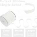 3 x HUIHUANG White Velvet Ribbon 3/8 inch x 25 Yards Single Face Velvet Ribbon for Gift Wrapping, Christmas Tree Ornaments, Wreath Decor, Invitations, Hair Bows, Flower Bouquet, Home Decor