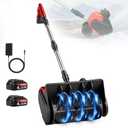 Cordless Snow Shovel, 12.5" Electric Snow Blower with 2x4.0Ah Batteries, 20V Snow Remover with Directional Chute, 6" Snow Intake and 27Ft Throw, for Driveway, Deck, Yard Steps Red