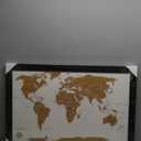 Push Pin World Travel Map, 30" x 20" Framed Cork Board Wall Art, Modern World Map with Pins for Tracking Adventures, A Premium Gift for Travelers, Couples and Families