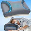 IKSTAR CPAP Pillow for Side Sleepers with Larger Cutouts Adjustable Height Memory Foam Fits Most Nasal/Full-Face/Pillow Masks Helps Reduce Mask Pressure & Air Leaks Cooling Washable Cover, Large-25.2"L*14.9"W*H