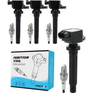 TAUTOY Set Of 4 UF562 Ignition Coil Pack & Iridium Spark Plugs For Suzuki SX4 2.0L 2007-2009 Grand Vitara 2.7L 2006-2008, Replace # 5C1785 33400-65J00 3340065J00