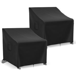 Richwon Adirondack Chair Covers Waterproof, Lawn Outdoor Chair Covers 2 Pack, Patio Chair Covers for Outdoor Furniture Fits up to 32W x 37D x 36H inches, Black