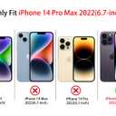 NITITOP Compatible with iPhone 14 Pro Max Case Clear Cute Stylish Cats Moon Star Pattern for Girls Women Soft TPU Transparent Shockproof Protective Phone Cover - Black