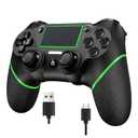 Wireless Controller for Ps4 Controller Compatible with PS4/Slim/Pro/Windows PC,with Touchpad/Vibration/Built-in Speaker&3.5mm Headphone Jack/Six-axis Motion Control/USB-C Charging Cable,Black Green