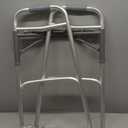 Drive Medical Two-Button Folding Walker w/ Wheels - Lightweight Rolling Mobility Support - Desk Arms - Adjustable Height - Dual Push-Button Operation - 5 Inch Front Wheels - Durable Aluminum - Silver