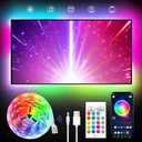 KANTUTOE TV LED Backlight, 23ft LED Lights for 70-100 Inch TVs, RGB TV Backlight Behind with Remote, Music Sync Bluetooth APP Control Strip Lights USB Powered for Bedroom, Gaming Room, Home Dcor (Multicolor)