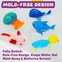 Tub Works® Under the Sea™ Light Up Bath Toys, 6 Pack | Water-Activated Light Up Toys Flash & Change Color | Easy-Grip Baby & Toddler Bath Toys | Sensory Bathtub Toys with Bath Lights for Kids Bath