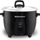 Elite Gourmet ERC2010B Electric Rice Cooker with Stainless Steel Inner Pot Makes Soups, Stews, Porridge's, Grains and Cereals, 10 cups cooked (5 Cups uncooked), Black