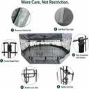 Puppy Playpen with Top Cover & Bottom Pad, 8 Panels 24" H, Gray