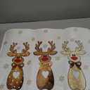 Wnoesat Christmas Reindeer Snowflakes Dish Drying Mat for Kitchen Counter 18x24 Inch Winter Xmas Holiday Drying Pads Microfiber Absorbent Dish Draining Mat Large Dish Drainer Rack Mat