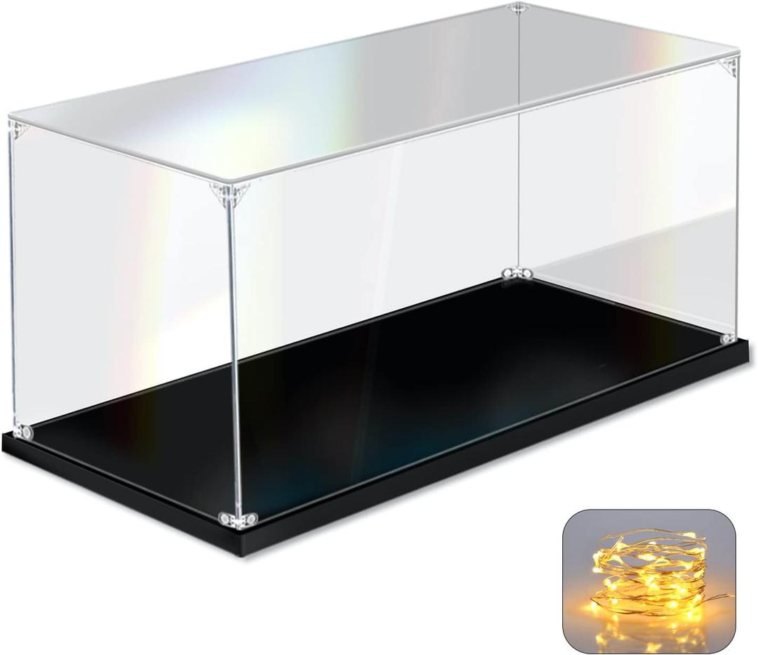 Acrylic Display Case for Collectibles Assemble Clear Acrylic Display Box for Lego Alternative Glass Case for Showcasing Figures Doll Toys Home Storage(12x8x8 inch, 30x20x20 cm)