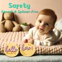 4 x Monthly Baby Milestone -Milestone Cards for Wooden Circles Discs, Photoshoot Props for Baby Boys & Girls, The Baby Essentials for a Newborn Gender-Neutral Baby, 3D Design,7 Pack,Pink, 4 Inch