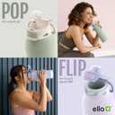 Ello Pop & Fill 32oz Stainless Steel Water Bottle with Quick Fill Technology, Double Walled and Vacuum Insulated Metal, Leak Proof Locking Lid, Sip and Chug, Reusable, BPA Free, Coastal Sunrise