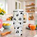 40 OZ Panda Tumbler with Handle.Panda Lover Cup Gift.40 OZ Unique Birthday Christmas Panda Tumblers Gifts for Women Men.