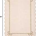 GarveeHome Scalloped Bow Rug for Living Room, Solid Beige Rug for Dorm, Washable Rugs 5x7 Soft Low Pile Non Slip Scalloped Rugs for Nursery College Bedroom Decor Kids Room Playroom