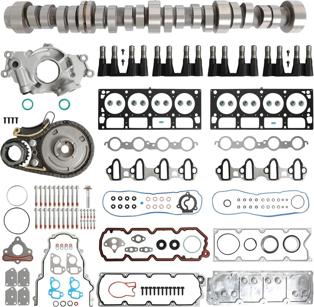 5.3L NON/AFM DOD Disabled Camshaft Lifters Kit Head Gasket Set Timing Chain Kit Oil Pump For Chevrolet Colorado Silverado 1500 Tahoe For GMC Sierra 1500 Yukon For Hummer 5.3L V8 Truck/SUVS 2007-2013