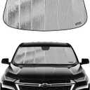 Pigenius Windshield Sunshade for Chevy Traverse 2018-2023, Reversible Silver/Black