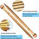 Weabetfu Large Size Bamboo Knitting Needle Straight Single Pointed Thick Knit Needles 13.8-inch Length Jumbo Knitting Needles for Huge Chunky Yarn Handmade DIY Knitting,US Size 50(25mm)
