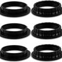 6 Pack E26 Lamp Shade Rings - E26 Light Socket Shade Rings Collar Ring,- 34mm (1-3/8") & 39mm (1-1/2") 2 Sizes Black Threaded Reducer Collar Ring for Light Socket, Hanging Lamp Holder Parts