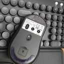 Wireless Keyboard and Mouse Combo - Backlit Typewriter Keyboard with Magnetic Wrist Rest & Phone Holder, Light Up Round Keycaps, 2.4GHz Cordless Set for Mac, Windows, PC, Laptop, SABLUTE