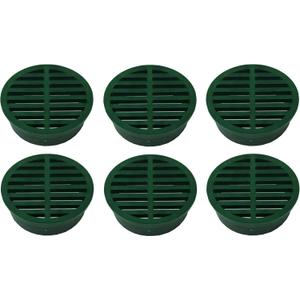 4" Outdoor Round Flat Drain Grate Cover (6, Green)