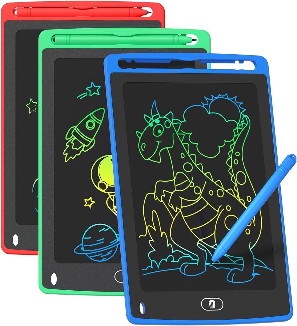 3 Pack LCD Writing Tablet for Kids, 8.5 Inch Colorful Doodle Board Drawing Tablet, Educational Learning Toys Birthday Gifts for Boys Girls Age 3 4 5 6 7 8