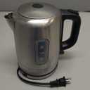 Amazon Basics Electric Stainless Steel Kettle for Tea and Coffee, BPA-Free, Fast Boiling, Auto Shut-Off, 1 Liter, 1500W, Black and Silver