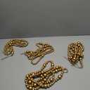 Christmas Wood Bead Garland,Gold Wooden Bead Garland for Christmas Tree,Round Craft Farmhouse Vintage Wood Beads Garlands for Xmas Decoration Supplies 80 Inch, 4 Pack