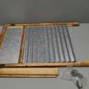 EMAX HOME Galvanized Washboard,Laundry Washboard Sign with Towel Hooks,Laundry Room Deco,Large Farmhouse Metal and Wood Washboard , Vintage Decorative Wall Decor Sign