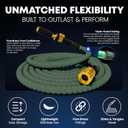 TITAN Flexible Garden Hose 50FT Ultra Lightweight, Heavy Duty Water Hose with Brass Fittings & Jet Nozzle Kink-Free, Non-Expanding, Durable Fabric Hose for Yard, Lawn, Car Wash, Outdoor Use