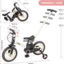 JMMD 6 in 1 Toddler Bike with Push Handle for Kids 18-60 Months, 12" Foldable Balance Bike with Training Wheels, Pedals, Brakes, Kickstand, Push Tricycle Toddler Gift & Toys for Boy & Girl