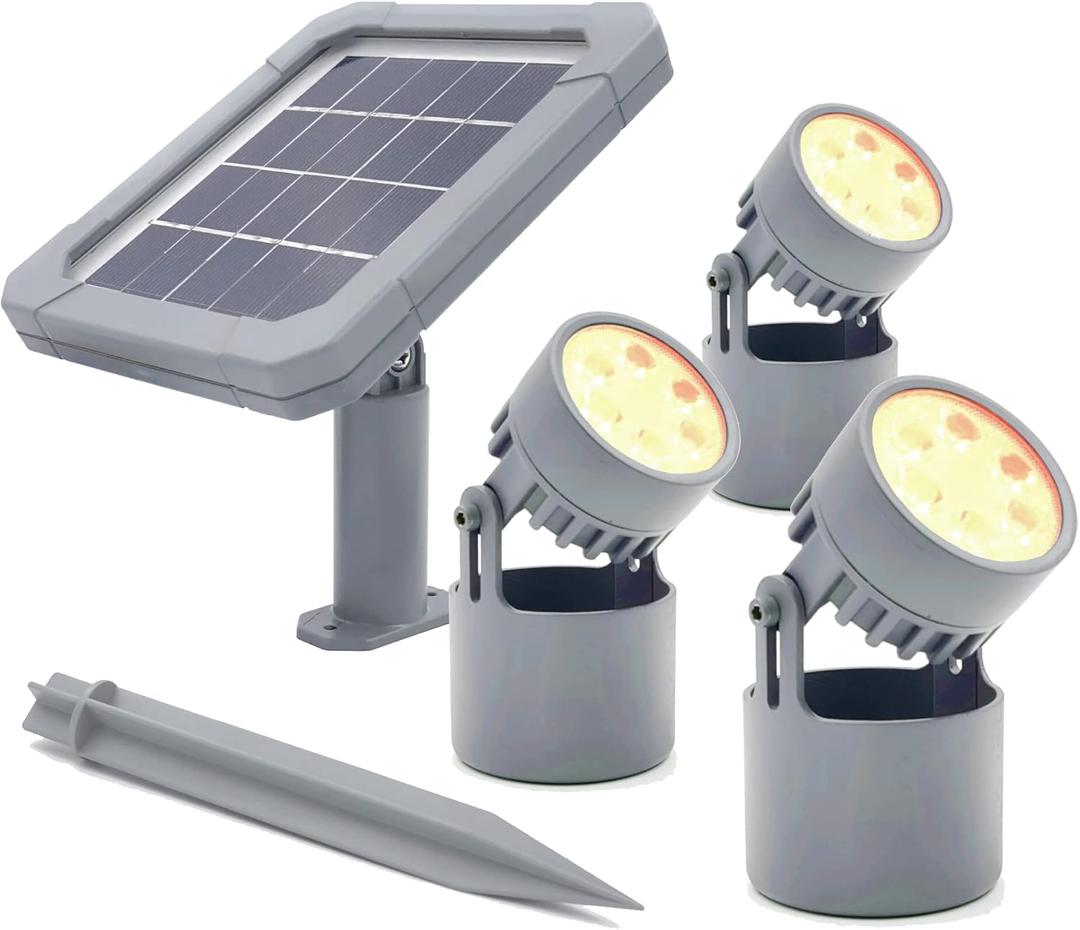 Solar Pond Lights,Colamarine KOI Pool Fountain Lights IP68 3-in-1 Waterproof Warm White Underwater Submersible Amphibious Spotlight Outdoor Landscape Lamp Auto ON/Off for Garden Pond Pool