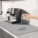 Dish Drying Mats for Kitchen Counter, Waterproof Coffee Mat for Countertop, Under Sink Mats, Coffee Bar Mat Accessories (Light Grey, 12"*14.5") (12" x 14.5")