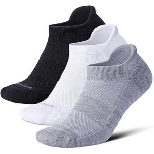 LEVSOX Ankle Compression Socks for Women and Men, Bamboo Viscose Low Cut Cushioned Athletic Running Socks (M)