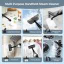 Steam Mop, 12-in-1 Powerful Handheld Steam Cleaner Detachable Steam Mops for Floor Cleaning, 565ML Removable Tank, 23FT Power Cable, MultiPurpose Steamer for Hardwood, Tile, Grout, Furniture, Black