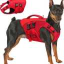 Queenmore Dog Life Jacket,Life Vest for Extra Large Dogs,Reflective Dog Swimming Jacket,Superior Buoyancy Pet Lifesaver,High Floating Pet Life Vest for Swimming(Red,XL)