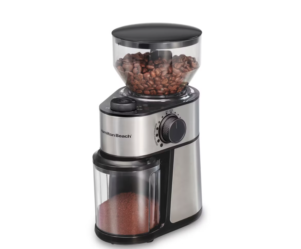 Hamilton Beach Burr Coffee Grinder 80385: 18 Settings, Dishwasher-Safe Parts, 14 Cup Capacity, Black