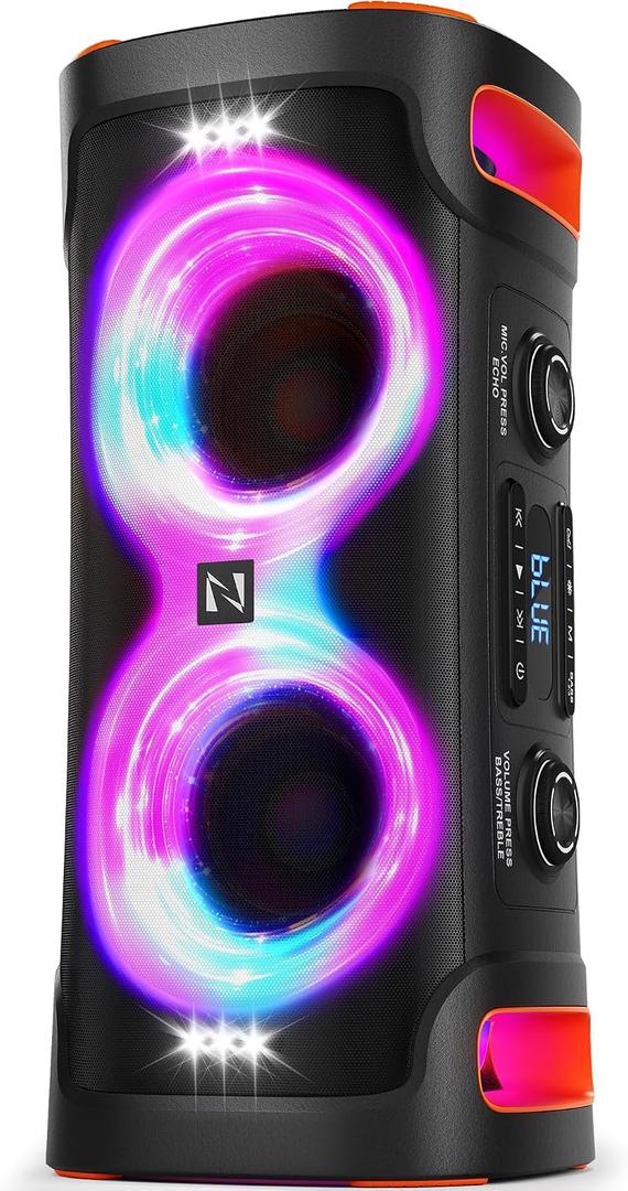 Party Bluetooth Speaker, 300W Peak Powerful Loud Stereo Sound Deep Bass