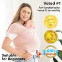 KeaBabies Baby Wrap Carrier - All in 1 Original Baby Carrier Newborn to Toddler Sling, Easy to Wear, Hands Free Bonding, Lightweight, Breathable Infant Wraps (Dusty Pink)