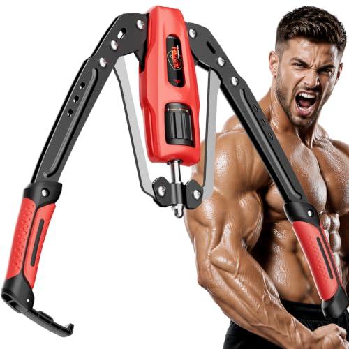 Hydraulic Twister Arm Trainer, 10-Level Adjustable 22-440lbs Resistance, Chest Expander with Cylinder Protective Cover & PU Handle, Home Gym Equipment for Arm Chest Shoulder Strength Training
