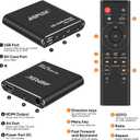 HDMI Media Player, Black Mini 1080p Full-HD Ultra HDMI Digital Media Player for -MKV/RM- HDD USB Drives and SD Cards