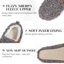 Women's Soft Curly Full Slippers - Memory Foam House Shoes Cozy Loafer with Polar Fleece Lining Indoor Lightweight House Slip-on (Gray)