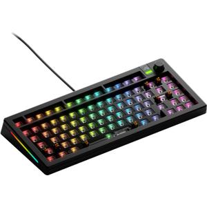 Glorious Gaming - GMMK 3 Barebones Custom Gaming Keyboard Kit with Knob, 75% Mechanical Keyboard, Modular Gasket System, Hotswappable MX, Sound Dampening Foam, Aluminum Switch Plate (Black)