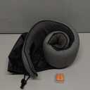 Purroch Advanced Memory Foam Neck Travel Pillow, Neck Pillow Airplane , Ear Plugs, Designed for The Comfort of Travel & Office, Travel Pillow for Plane, Car, Home, Work, Dark Grey