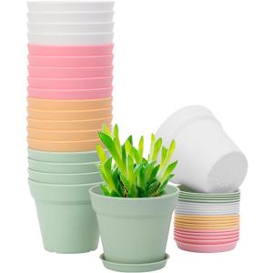 GARDIFE 20 Pack 4 inch Plant pots, planters for Indoor Plants, Flower pots, Color