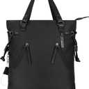 Sherpani Tempest, Anti Theft Convertible Backpack Tote, 14L Travel Backpack, Travel Gifts for Women, Handbags, RFID Protection, Metal Hardware, Fits 15” Laptop (No Sleeve) (Carbon Signature)