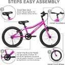 AVASTA Bilbo 20 Inch Kids Bike for Boys Girls 6 7 8 9 10 Years Old, Retro Style High Carbon Steel Bicycle with Adjustable Handlebars and Seat, Dual V-Brakes, Kickstand, Plum Red