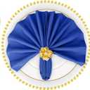 SuperO Set of 80 Cloth Napkins 17 x 17 Inch, Polyester Solid Washable Dinner Napkins with Hemmed Edges,Great for Restaurant, Wedding and Party(Royal Blue)