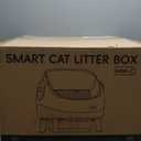 Open-Top Self Cleaning Litter Box, Automatic Cat Litter Box for Multiple Cats, APP Control, Safety Protection, Includes Trash Bags, White/Grey